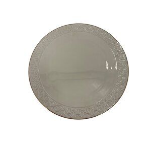 Lenox Jacquard Gold Cake Plate 10.5" Embossed Leaf Design USA Fine China